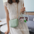 새로운 여름 스타일 분리 가능한 숙녀 PU 슬링 백 세트 DOT 인쇄 여성을위한 명확한 PVC 핸드백